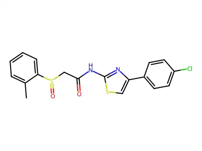N-[4-(4-chlorophenyl)-1,3-thiazol-2-yl]-2-[(2-methylphenyl)sulfinyl]acetamide structure