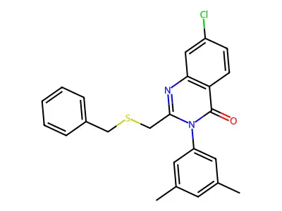 2-(Benzylsulfanylmethyl)-7-chloro-3-(3,5-dimethylphenyl)quinazolin-4-one structure