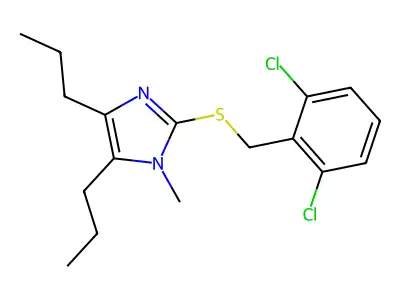2-[(2,6-dichlorobenzyl)sulfanyl]-1-methyl-4,5-dipropyl-1H-imidazole structure