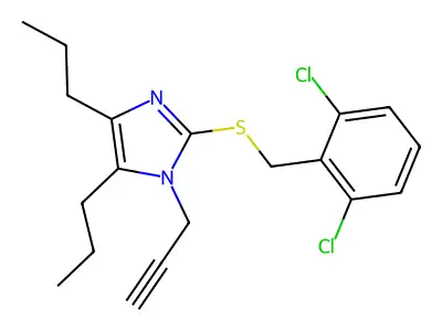 2-[(2,6-dichlorobenzyl)sulfanyl]-4,5-dipropyl-1-(2-propynyl)-1H-imidazole structure