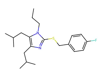 4,5-diisobutyl-1-propyl-1H-imidazol-2-yl 4-fluorobenzyl sulfide structure