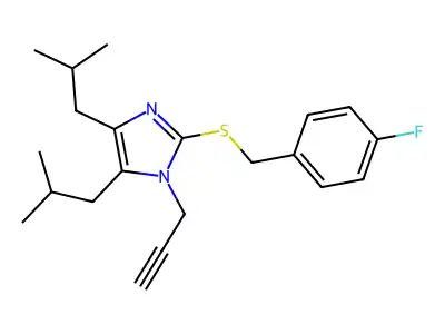4,5-diisobutyl-1-(2-propynyl)-1H-imidazol-2-yl 4-fluorobenzyl sulfide structure