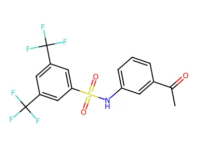 N-(3-acetylphenyl)-3,5-bis(trifluoromethyl)benzenesulfonamide structure