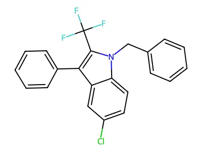 1-benzyl-5-chloro-3-phenyl-2-(trifluoromethyl)-1H-indole structure