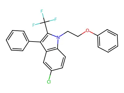 5-Chloro-1-(2-phenoxyethyl)-3-phenyl-2-(trifluoromethyl)indole structure