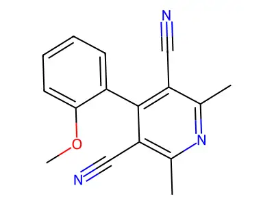 4-(2-Methoxyphenyl)-2,6-dimethylpyridine-3,5-dicarbonitrile structure