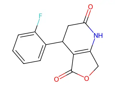 4-(2-fluorophenyl)-4,7-dihydrofuro[3,4-b]pyridine-2,5(1H,3H)-dione structure