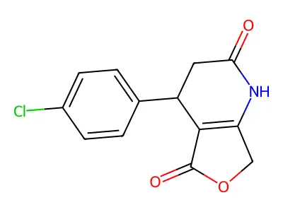 4-(4-chlorophenyl)-4,7-dihydrofuro[3,4-b]pyridine-2,5(1H,3H)-dione structure