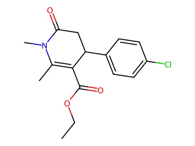 ethyl 4-(4-chlorophenyl)-1,2-dimethyl-6-oxo-1,4,5,6-tetrahydro-3-pyridinecarboxylate structure