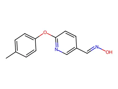 N-[[6-(4-methylphenoxy)-3-pyridinyl]methylidene]hydroxylamine structure