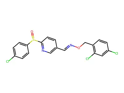 1-[6-(4-chlorophenyl)sulfinylpyridin-3-yl]-N-[(2,4-dichlorophenyl)methoxy]methanimine structure
