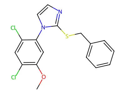 2-(benzylsulfanyl)-1-(2,4-dichloro-5-methoxyphenyl)-1H-imidazole structure