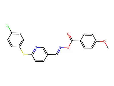 [[6-(4-Chlorophenyl)sulfanyl-3-pyridinyl]methylideneamino] 4-methoxybenzoate structure