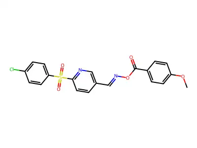 [[6-(4-Chlorophenyl)sulfonyl-3-pyridinyl]methylideneamino] 4-methoxybenzoate structure