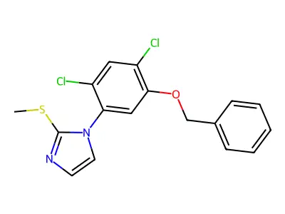 1-[5-(benzyloxy)-2,4-dichlorophenyl]-2-(methylsulfanyl)-1H-imidazole structure