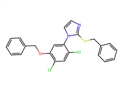 1-[5-(benzyloxy)-2,4-dichlorophenyl]-2-(benzylsulfanyl)-1H-imidazole structure