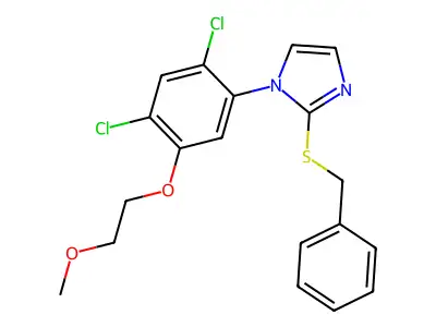 2-(benzylsulfanyl)-1-[2,4-dichloro-5-(2-methoxyethoxy)phenyl]-1H-imidazole structure