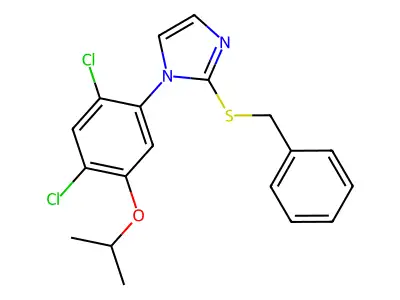 2-(benzylsulfanyl)-1-(2,4-dichloro-5-isopropoxyphenyl)-1H-imidazole structure