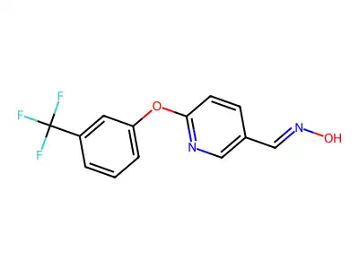 N-({6-[3-(Trifluoromethyl)phenoxy]pyridin-3-yl}methylidene)hydroxylamine structure