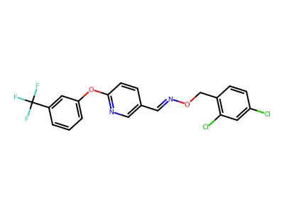 N-[(2,4-dichlorophenyl)methoxy]-1-[6-[3-(trifluoromethyl)phenoxy]pyridin-3-yl]methanimine structure