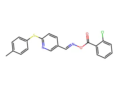 [[6-(4-Methylphenyl)sulfanyl-3-pyridinyl]methylideneamino] 2-chlorobenzoate structure