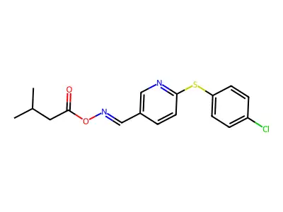 [[6-(4-Chlorophenyl)sulfanyl-3-pyridinyl]methylideneamino] 3-methylbutanoate structure
