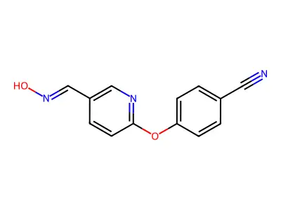 4-[[5-(Hydroxyiminomethyl)-2-pyridinyl]oxy]benzonitrile structure