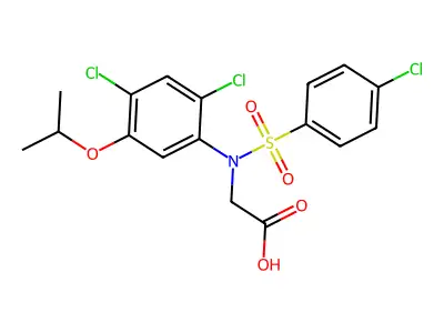 N-(4-chlorophenylsulfonyl)-2,4-dichloro-5-isopropoxyphenylglycine structure