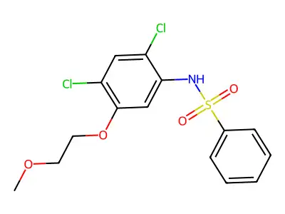 N-[2,4-dichloro-5-(2-methoxyethoxy)phenyl]benzenesulfonamide structure