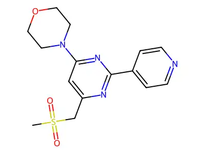 Methyl [6-morpholino-2-(4-pyridinyl)-4-pyrimidinyl]methyl sulfone structure