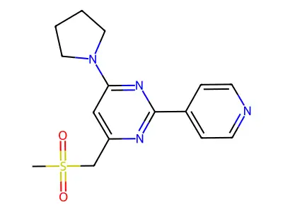 4-(Methanesulfonylmethyl)-2-(pyridin-4-yl)-6-(pyrrolidin-1-yl)pyrimidine structure