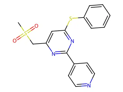 Methyl [6-(phenylsulfanyl)-2-(4-pyridinyl)-4-pyrimidinyl]methyl sulfone structure