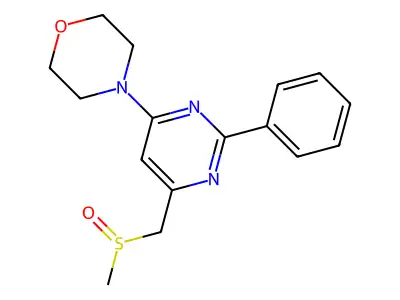 Methyl (6-morpholino-2-phenyl-4-pyrimidinyl)methyl sulfoxide structure