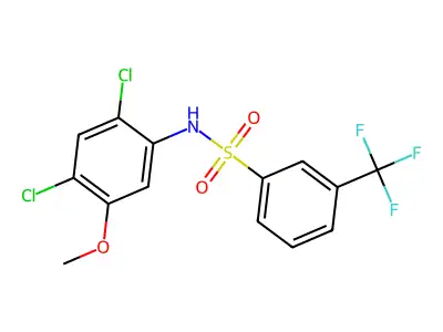 N-(2,4-dichloro-5-methoxyphenyl)-3-(trifluoromethyl)benzenesulfonamide structure