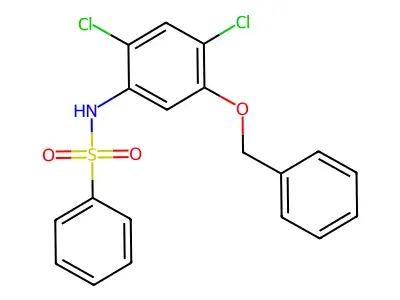 N-[5-(benzyloxy)-2,4-dichlorophenyl]benzenesulfonamide structure