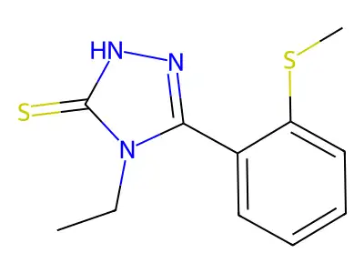 4-ethyl-5-[2-(methylsulfanyl)phenyl]-4H-1,2,4-triazol-3-ylhydrosulfide structure
