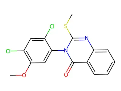 3-(2,4-dichloro-5-methoxyphenyl)-2-(methylsulfanyl)-4(3H)-quinazolinone structure