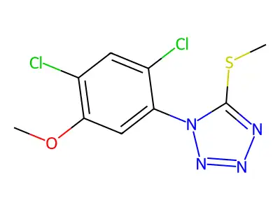 1-(2,4-dichloro-5-methoxyphenyl)-5-(methylsulfanyl)-1H-1,2,3,4-tetraazole structure
