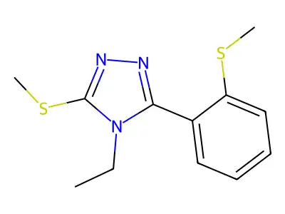 4-Ethyl-3-methylsulfanyl-5-(2-methylsulfanylphenyl)-1,2,4-triazole structure