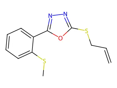 2-(Allylsulfanyl)-5-[2-(methylsulfanyl)phenyl]-1,3,4-oxadiazole structure