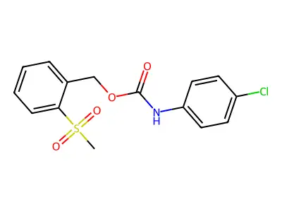2-(methylsulfonyl)benzyl N-(4-chlorophenyl)carbamate structure