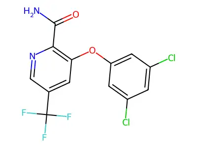 3-(3,5-Dichlorophenoxy)-5-(trifluoromethyl)pyridine-2-carboxamide structure
