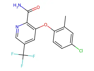 3-(4-Chloro-2-methylphenoxy)-5-(trifluoromethyl)pyridine-2-carboxamide structure