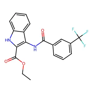 Ethyl 3-{[3-(trifluoromethyl)benzoyl]amino}-1H-indole-2-carboxylate structure
