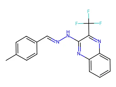 N-[(4-methylphenyl)methylideneamino]-3-(trifluoromethyl)quinoxalin-2-amine structure