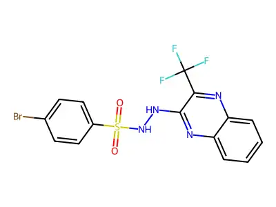 4-bromo-N'-[3-(trifluoromethyl)-2-quinoxalinyl]benzenesulfonohydrazide structure