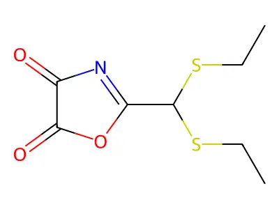 2-[Bis(ethylsulfanyl)methyl]-1,3-oxazole-4,5-dione structure
