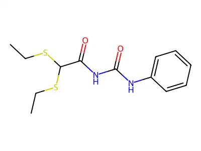 N-[2,2-bis(ethylsulfanyl)acetyl]-N'-phenylurea structure