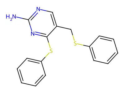 4-(Phenylsulfanyl)-5-[(phenylsulfanyl)methyl]-2-pyrimidinamine structure