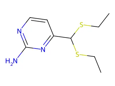 4-(Bis(ethylthio)methyl)-2-pyrimidinamine structure